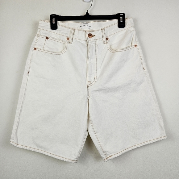 SLVRLAKE London Relaxed Fit High Waist Denim Bermuda Shorts Size 29 NWT … - Picture 4 of 9